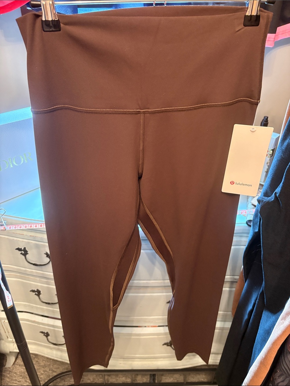 lululemon athletica Brown High-Waist Cropped Leggings